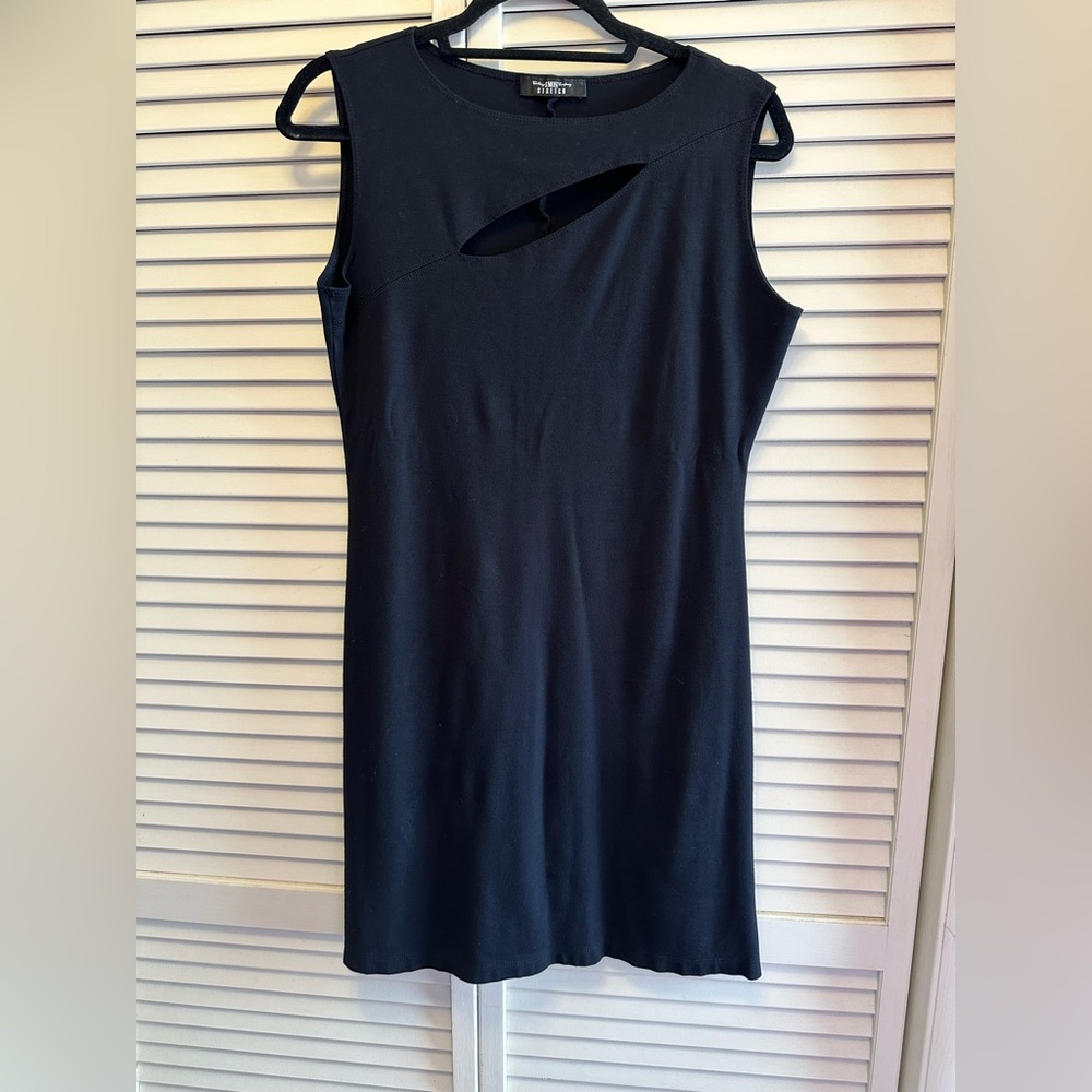 B.Moss Stretch Black Dress. No Size tag. PTP 19”